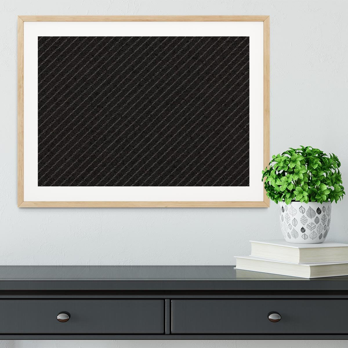 Pinstripe suit fabric Framed Print - Canvas Art Rocks - 3