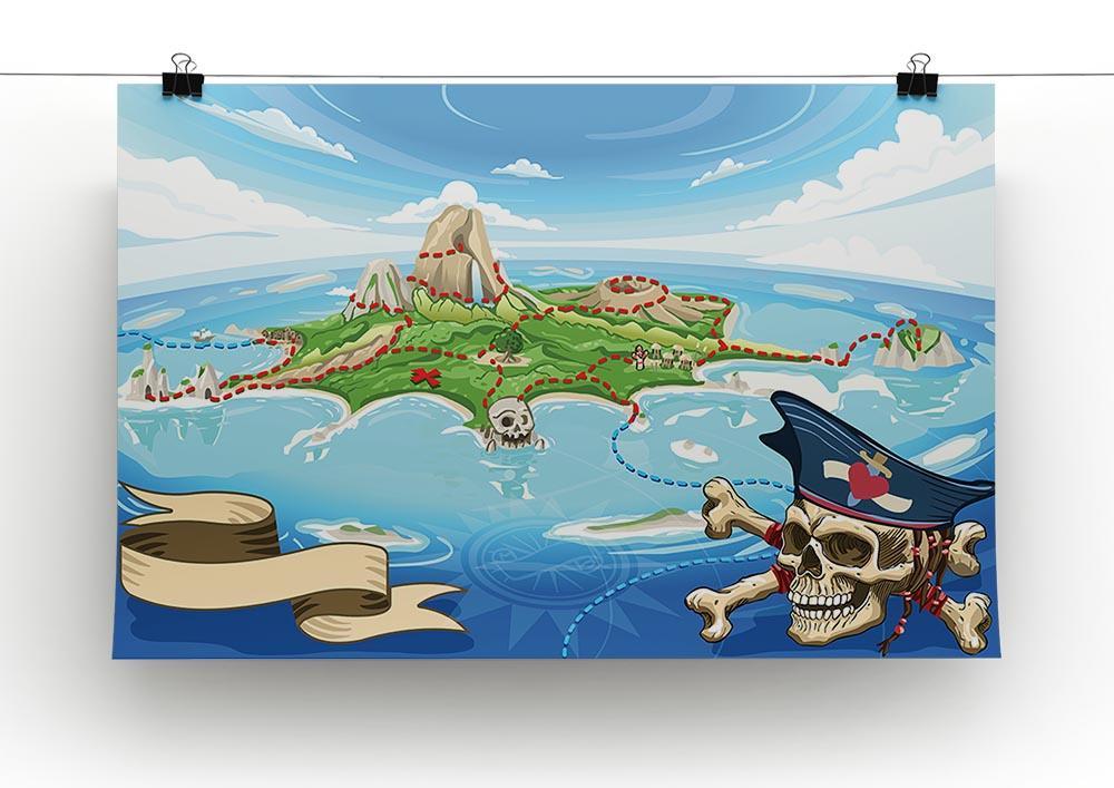 Pirate Cove Island Treasure Map Canvas Print or Poster - Canvas Art Rocks - 2