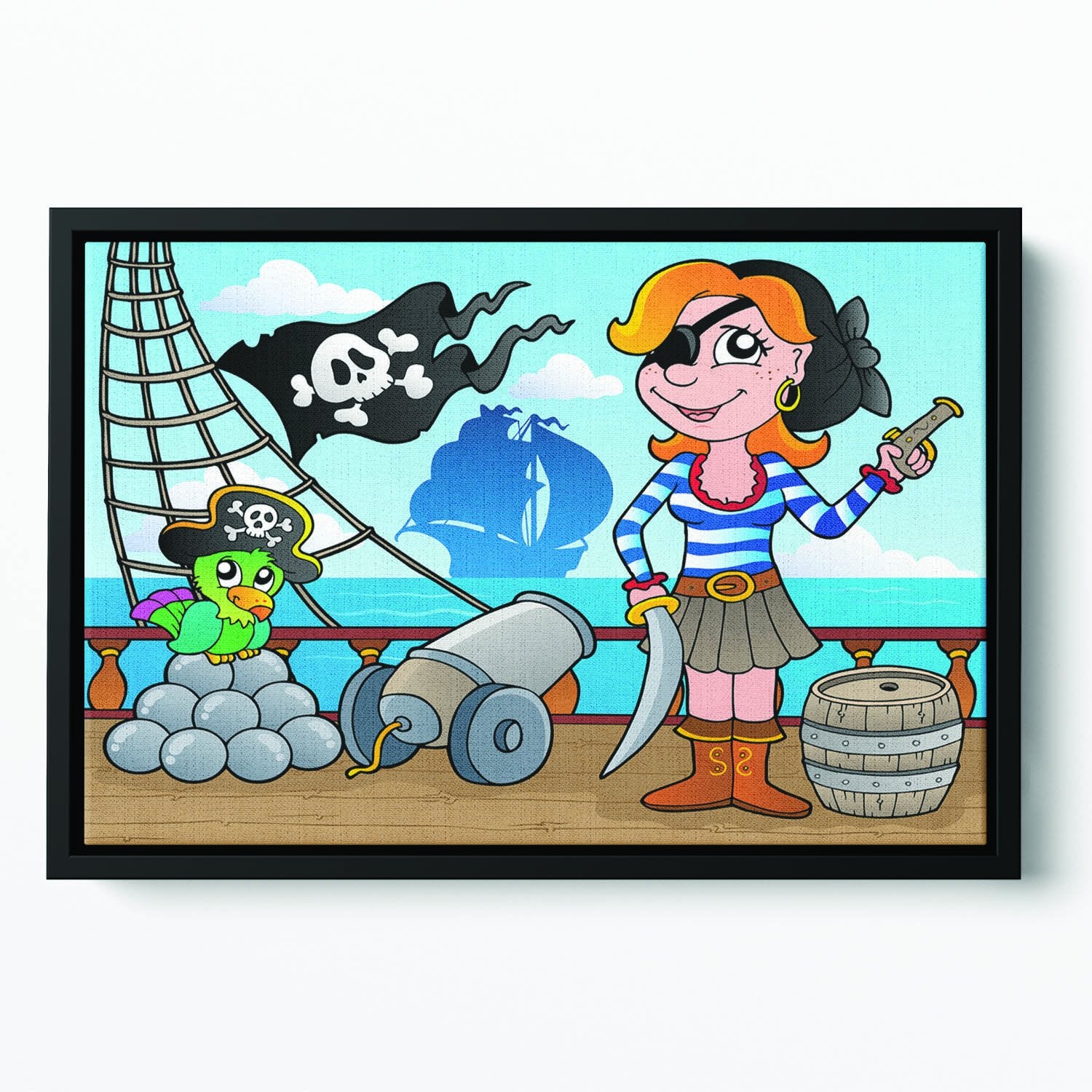 Pirate ship deck theme 8 Floating Framed Canvas