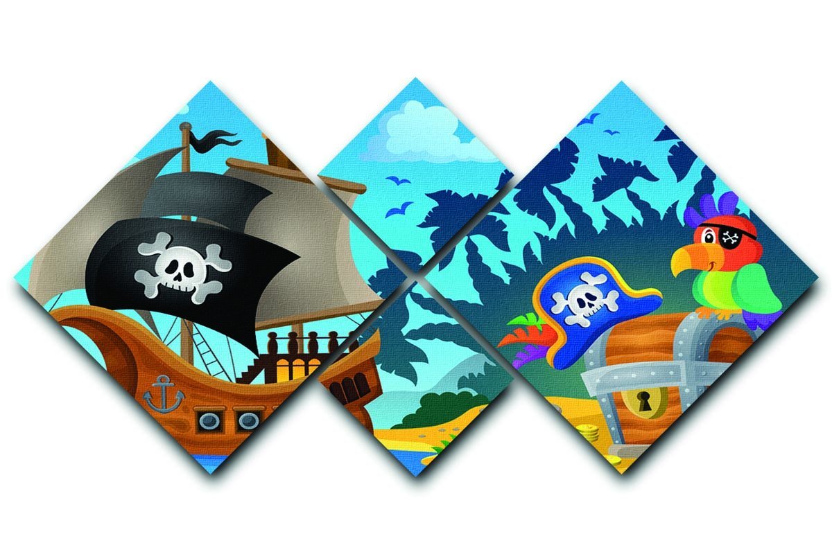 Pirate ship topic image 6 4 Square Multi Panel Canvas  - Canvas Art Rocks - 1