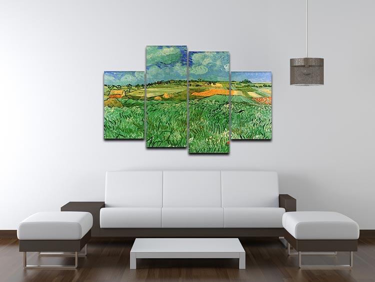Plain Near Auvers by Van Gogh 4 Split Panel Canvas - Canvas Art Rocks - 3