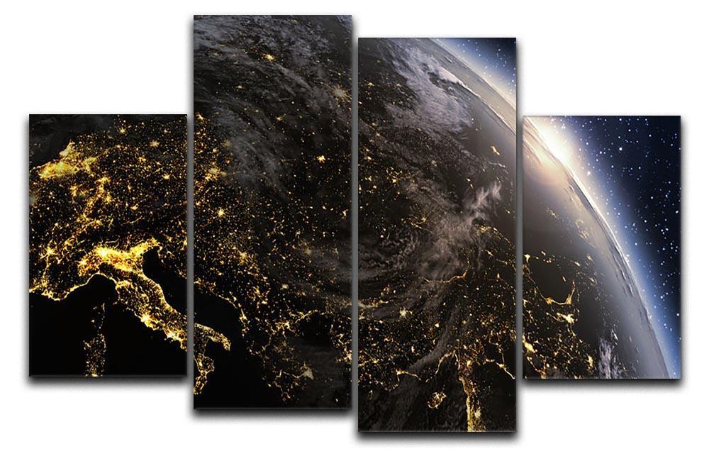 Planet earth Europe zone 4 Split Panel Canvas  - Canvas Art Rocks - 1