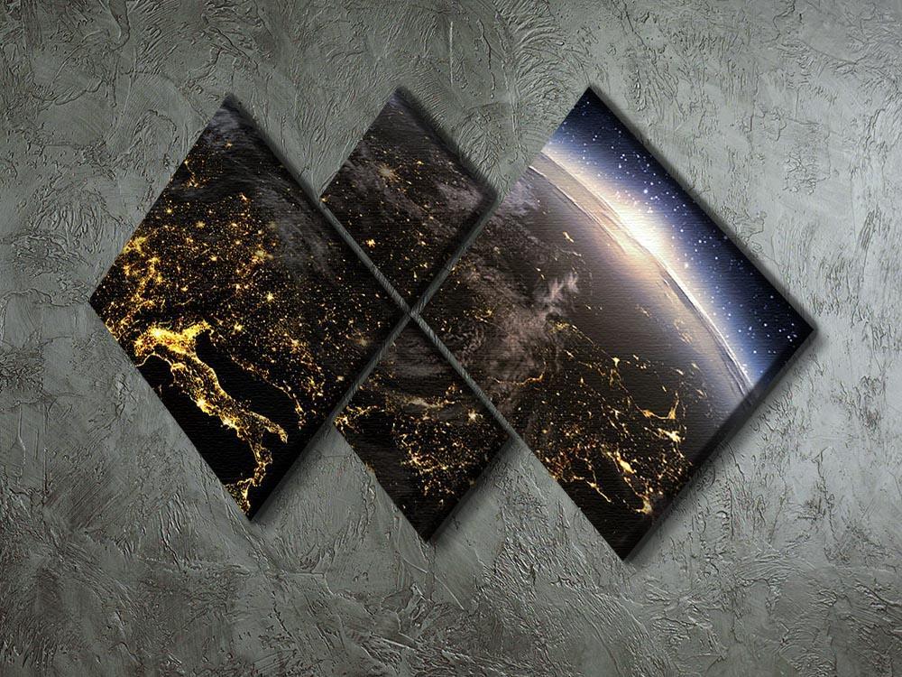 Planet earth Europe zone 4 Square Multi Panel Canvas - Canvas Art Rocks - 2
