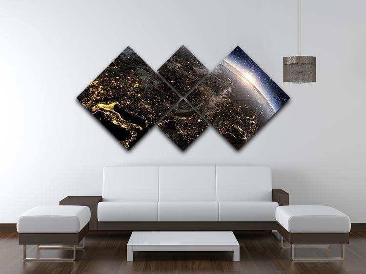 Planet earth Europe zone 4 Square Multi Panel Canvas - Canvas Art Rocks - 3