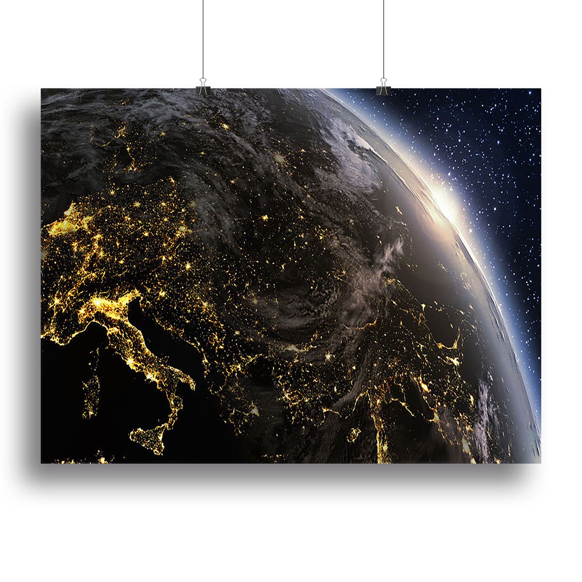 Planet earth Europe zone Canvas Print or Poster