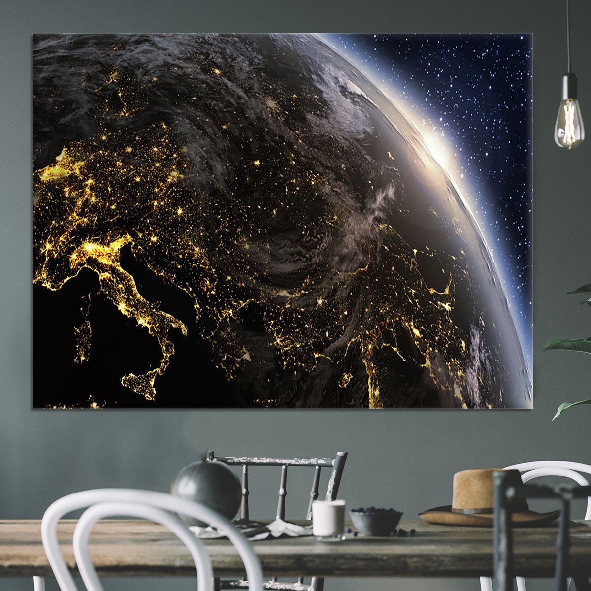 Planet earth Europe zone Canvas Print or Poster