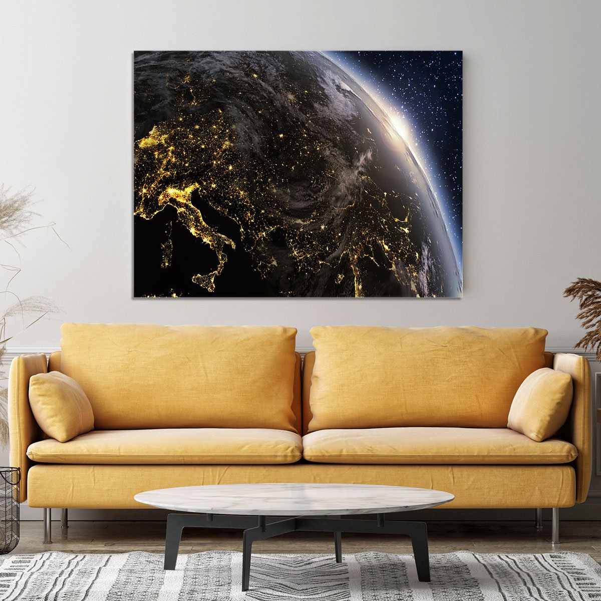 Planet earth Europe zone Canvas Print or Poster