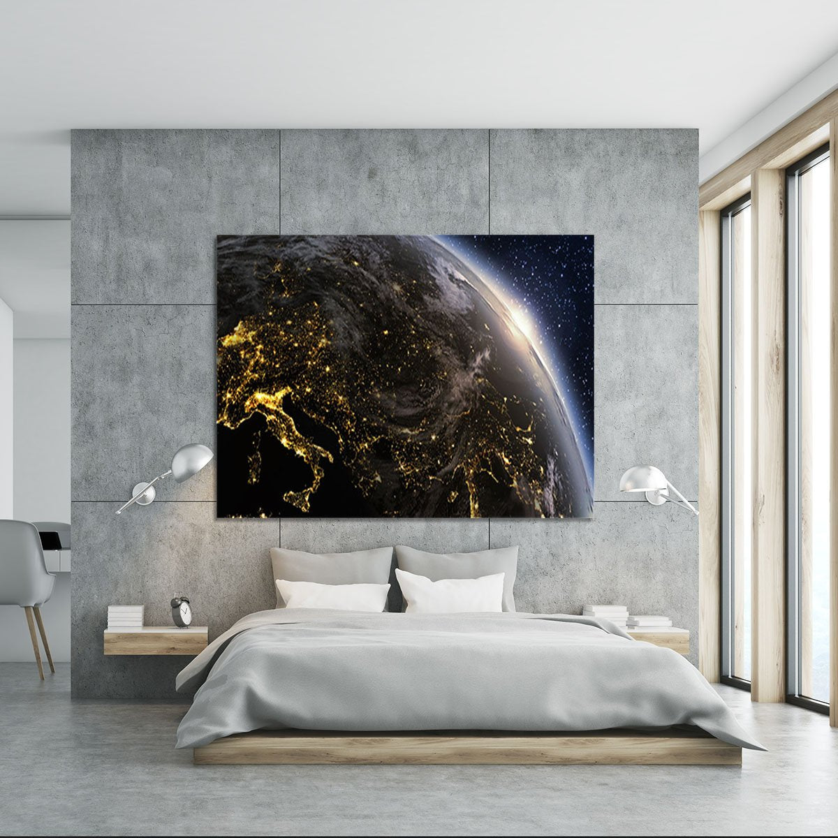 Planet earth Europe zone Canvas Print or Poster