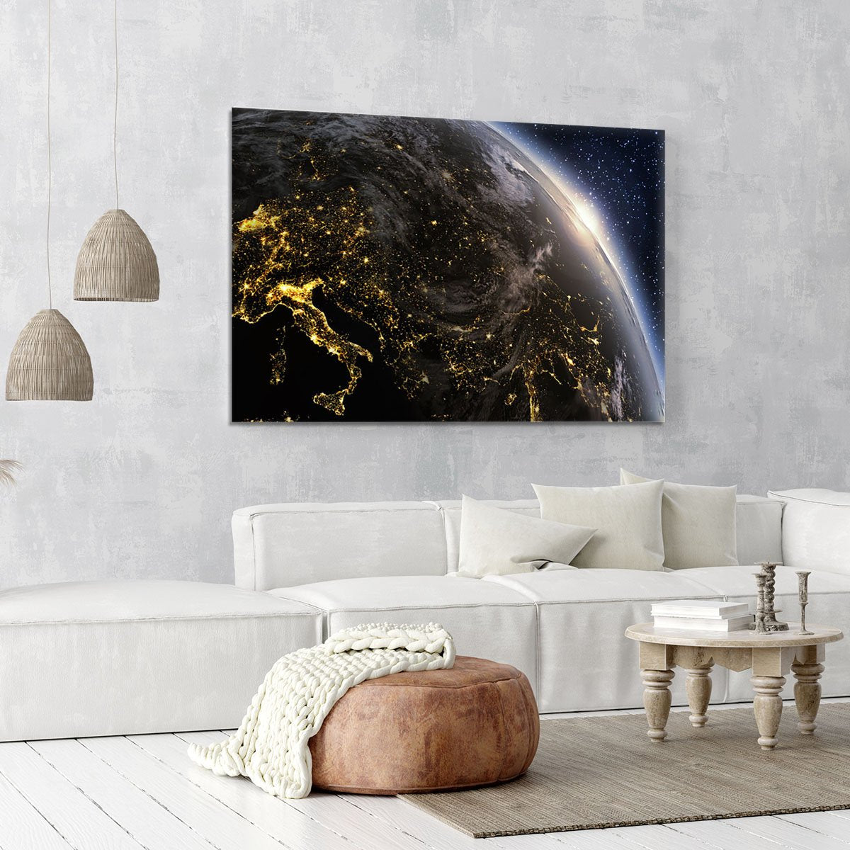 Planet earth Europe zone Canvas Print or Poster