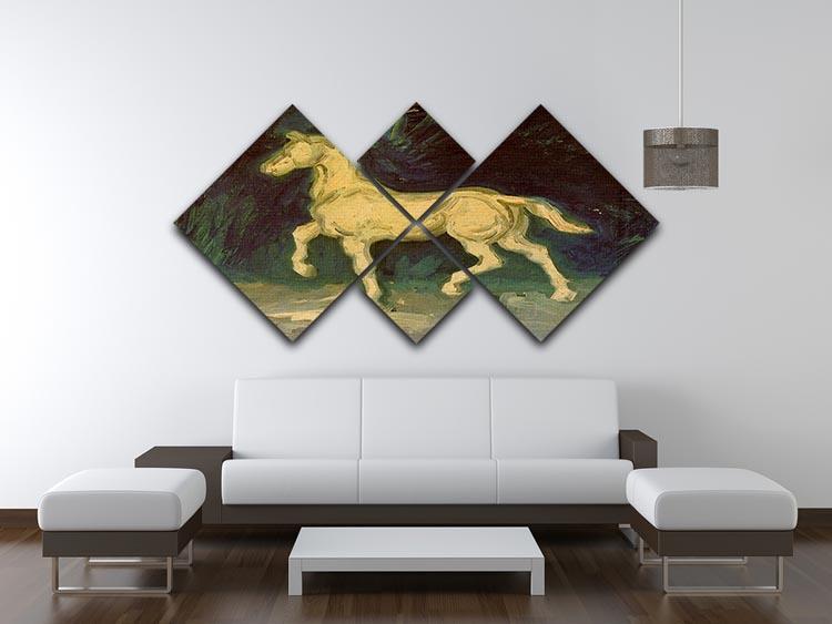 Plaster Statuette of a Horse by Van Gogh 4 Square Multi Panel Canvas - Canvas Art Rocks - 3