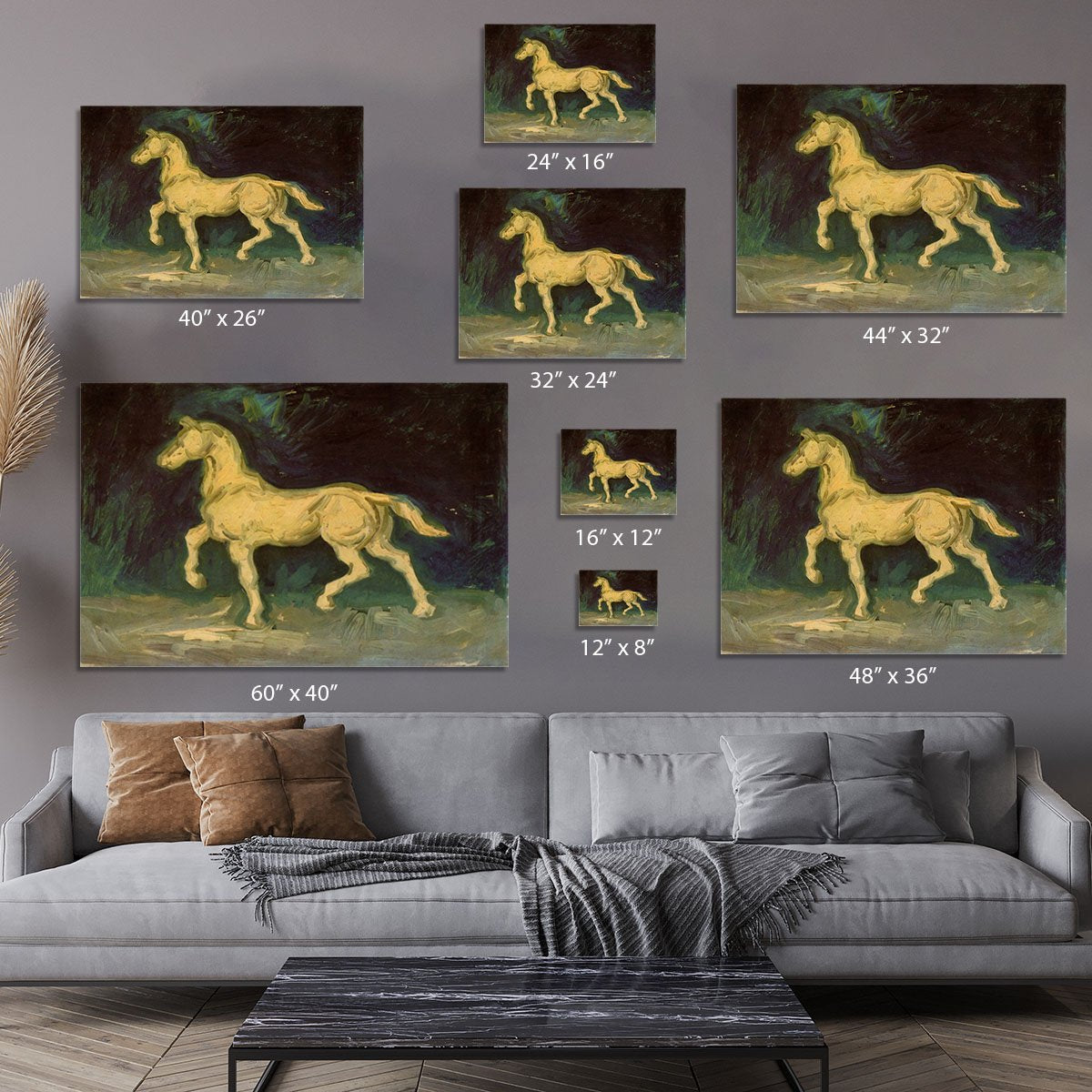 Plaster Statuette of a Horse by Van Gogh Canvas Print or Poster