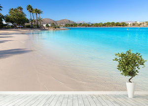 Platja de Alcudia beach Wall Mural Wallpaper - Canvas Art Rocks - 4