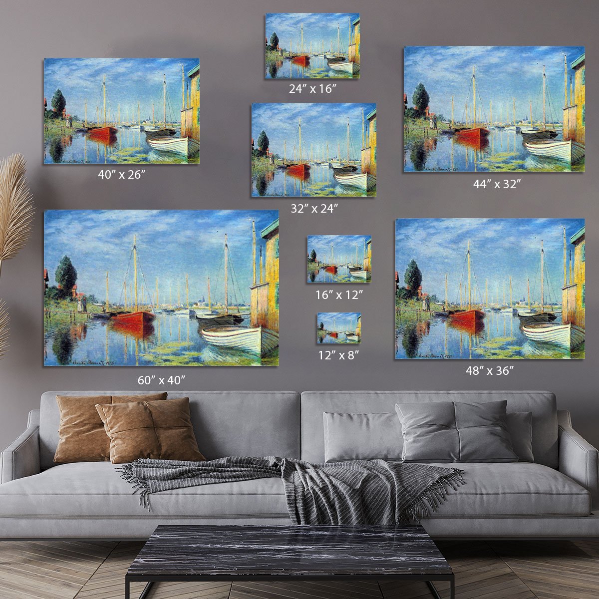 Pleasure Boats at Argenteuil by Monet Canvas Print or Poster