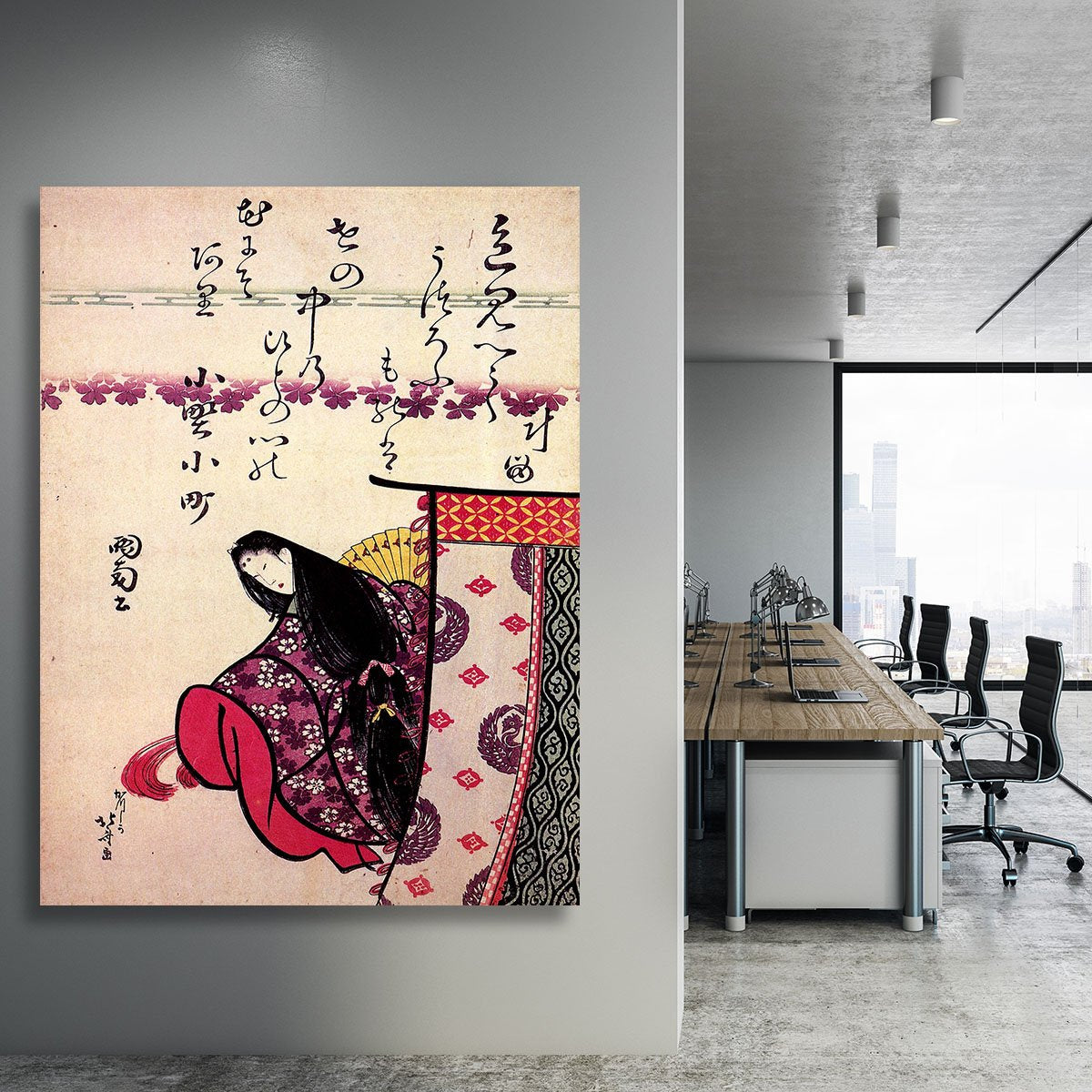 Poetess Ononokomatschi by Hokusai Canvas Print or Poster