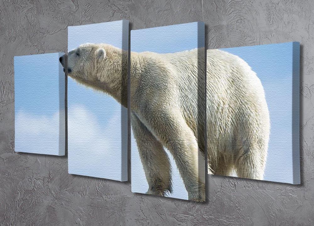 Polar bear walking on rocks 4 Split Panel Canvas - Canvas Art Rocks - 2