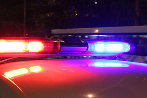 Police lights Wall Mural Wallpaper - Canvas Art Rocks - 1