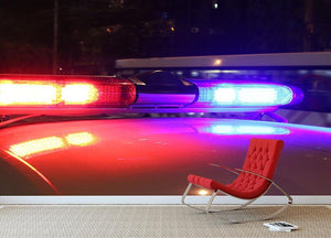 Police lights Wall Mural Wallpaper - Canvas Art Rocks - 2