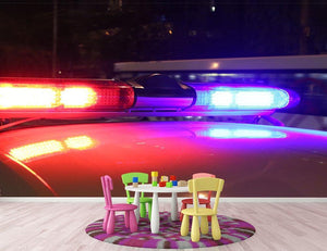 Police lights Wall Mural Wallpaper - Canvas Art Rocks - 3
