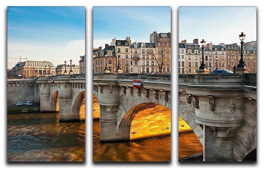 Pont neuf Ile de la Cite 3 Split Panel Canvas Print - Canvas Art Rocks - 1
