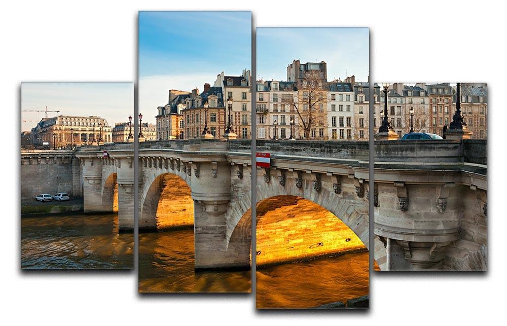 Pont neuf Ile de la Cite 4 Split Panel Canvas  - Canvas Art Rocks - 1