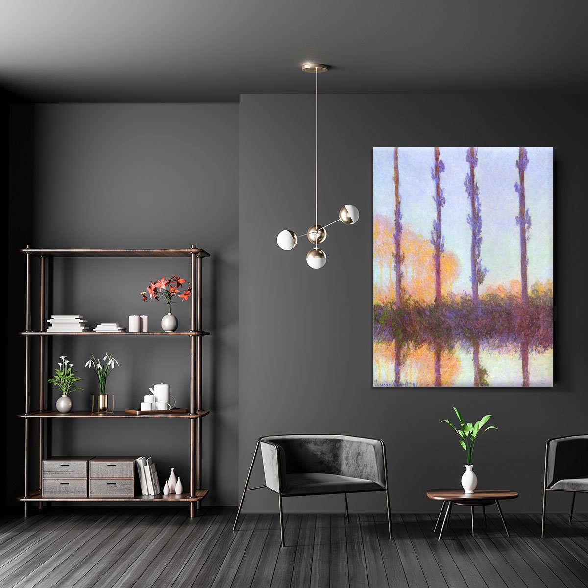Poplars 3 by Monet Canvas Print or Poster