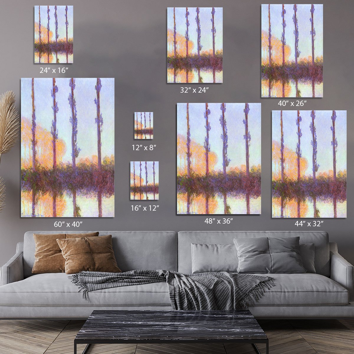 Poplars 3 by Monet Canvas Print or Poster