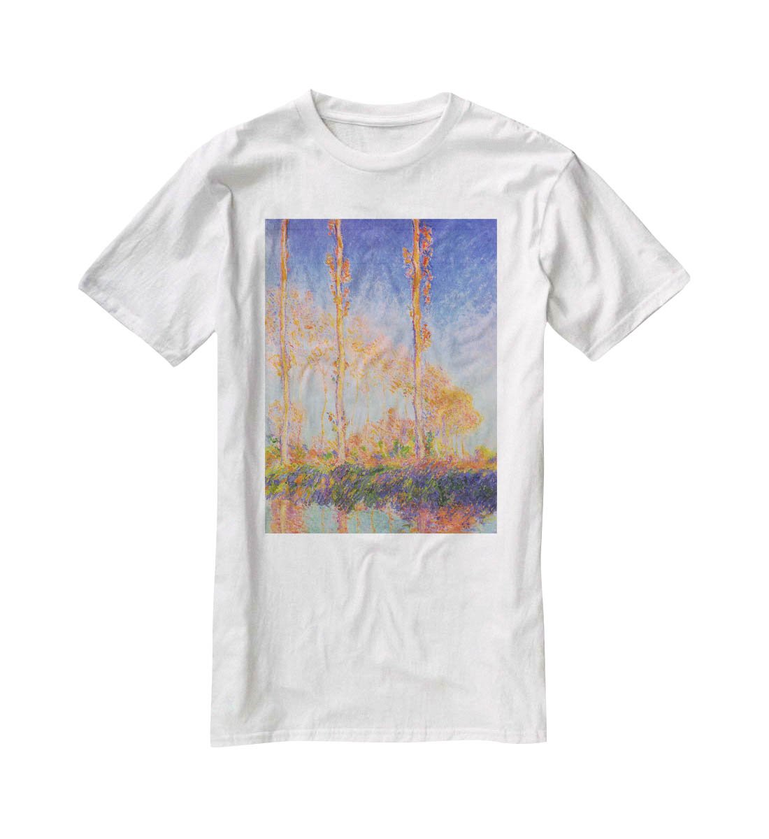Poplars at Philadelphia by Monet T-Shirt - Canvas Art Rocks - 5