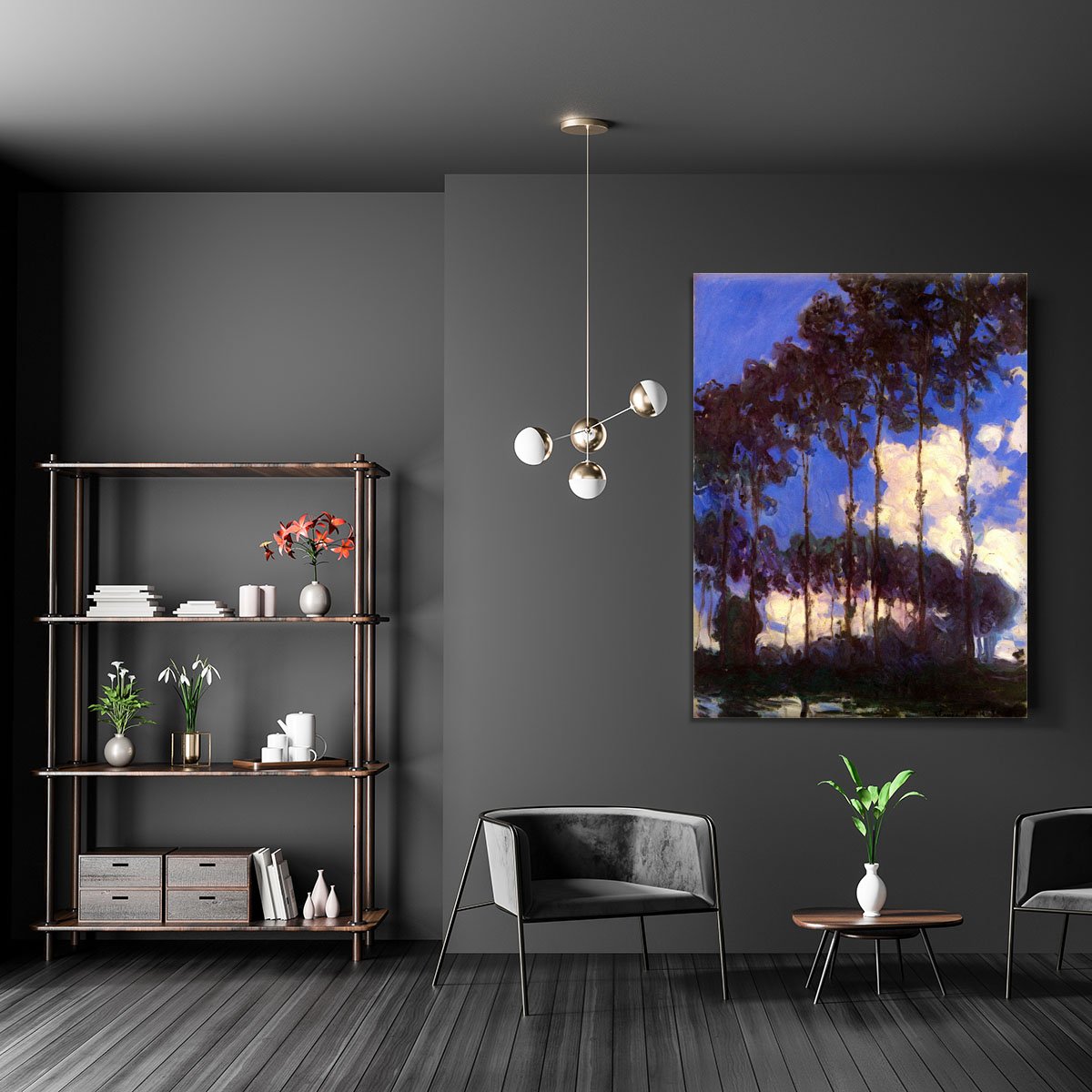 Poplars at the Epte by Monet Canvas Print or Poster
