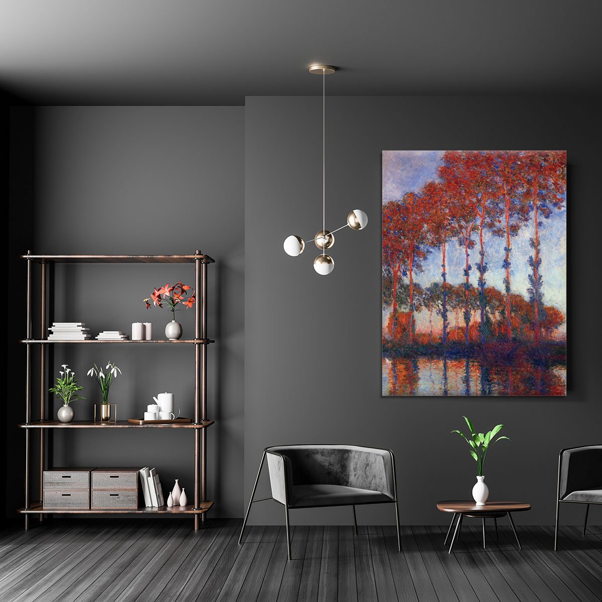 Poplars by Monet Canvas Print or Poster