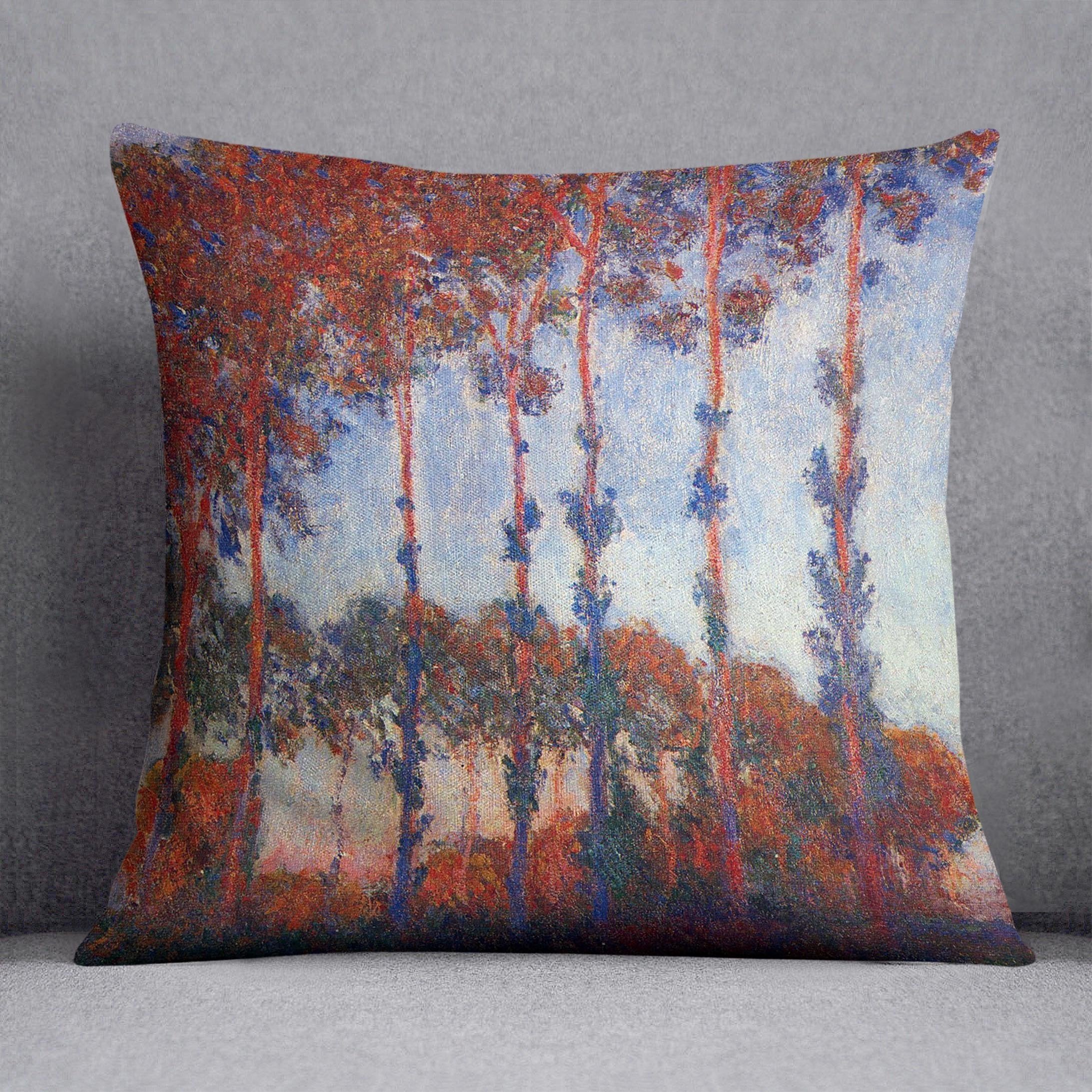 Poplars by Monet Throw Pillow