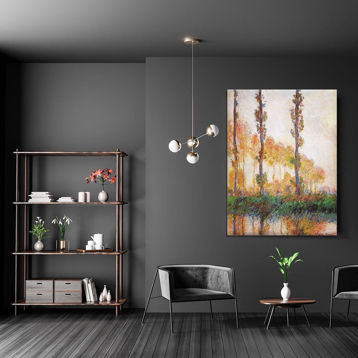 Poplars in Autumn 2 by Monet Canvas Print or Poster