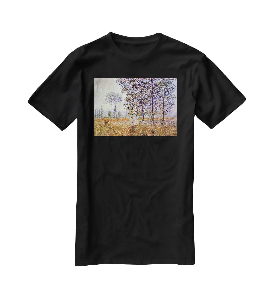 Poplars in the sunlight by Monet T-Shirt - Canvas Art Rocks - 1