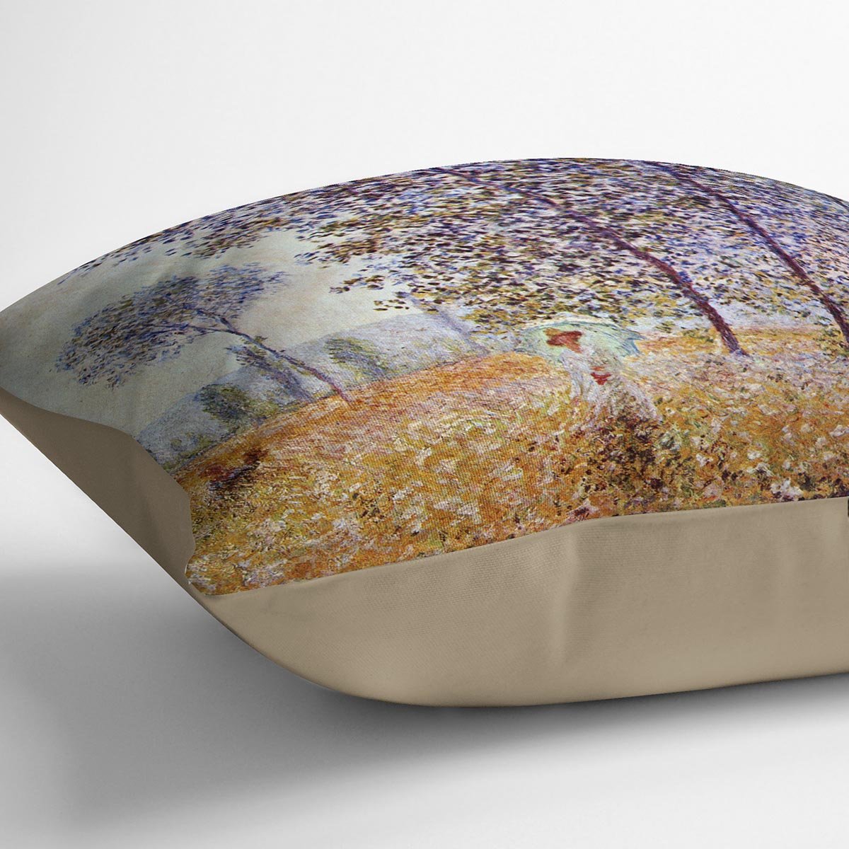 Poplars in the sunlight by Monet Throw Pillow