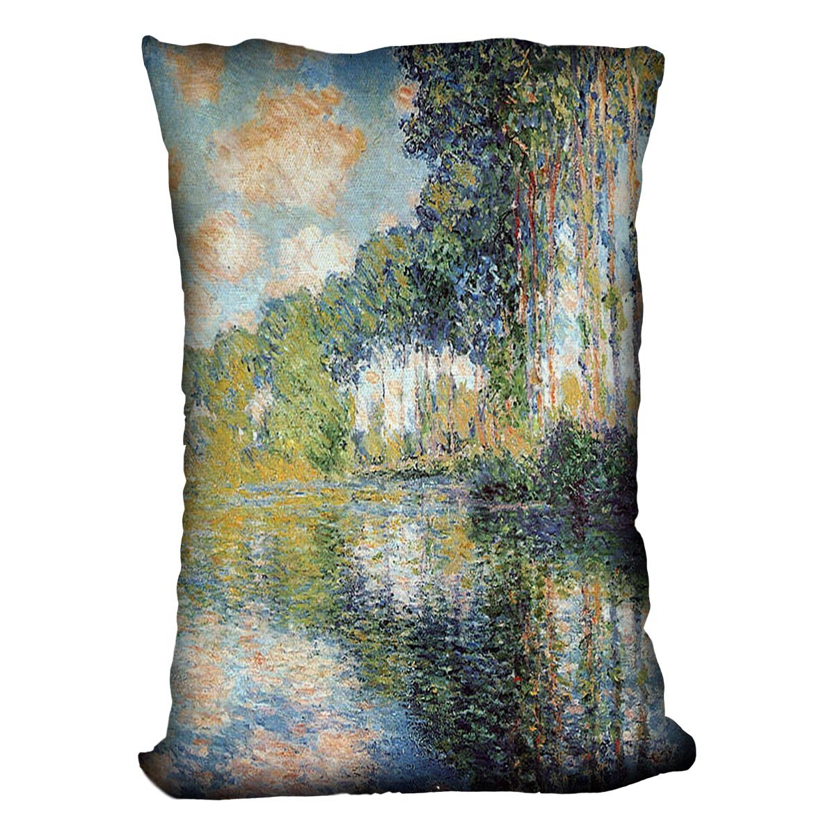 Poplars on the Epte by Monet Throw Pillow