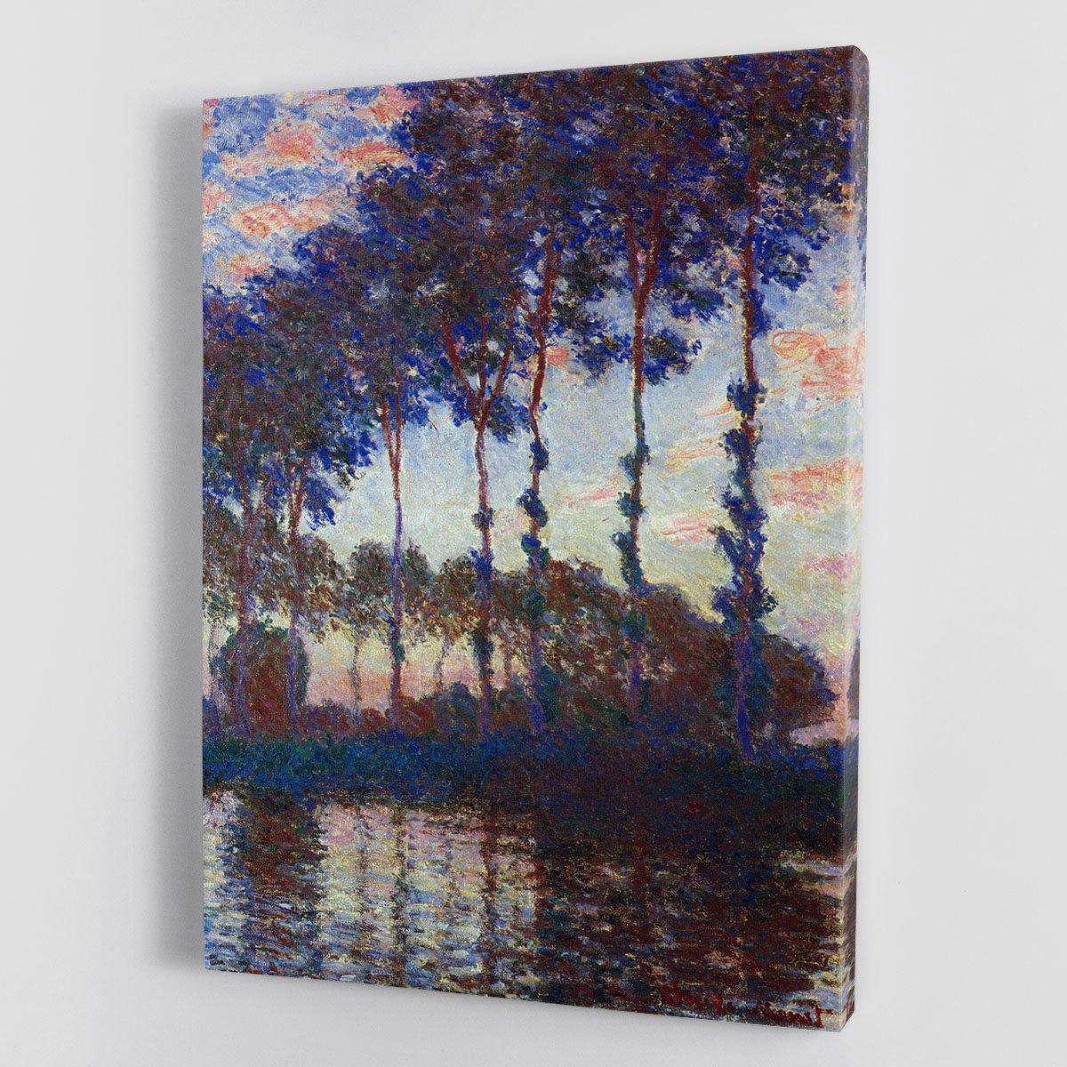 Poplars sunset by Monet Canvas Print or Poster