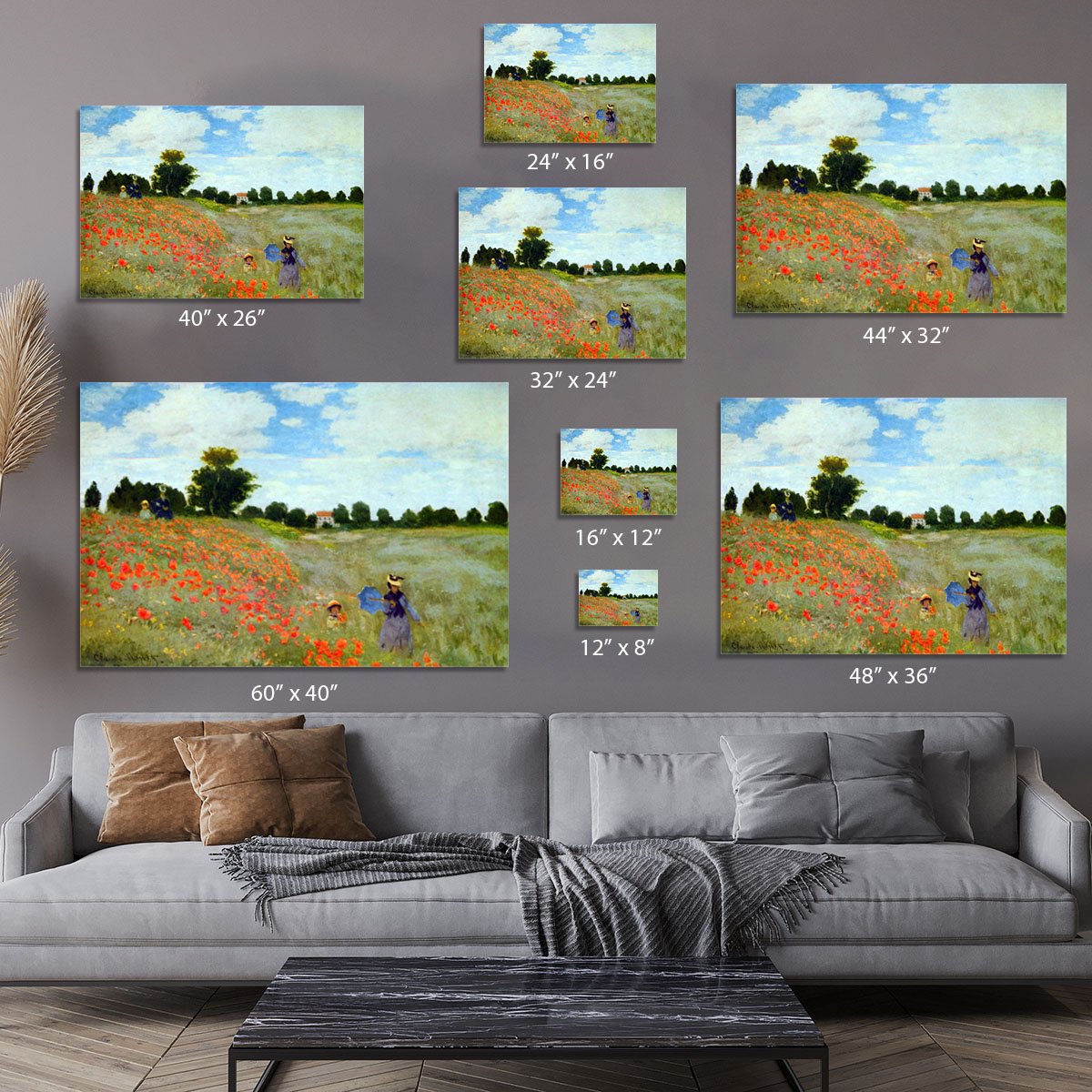 Poppies by Monet Canvas Print or Poster
