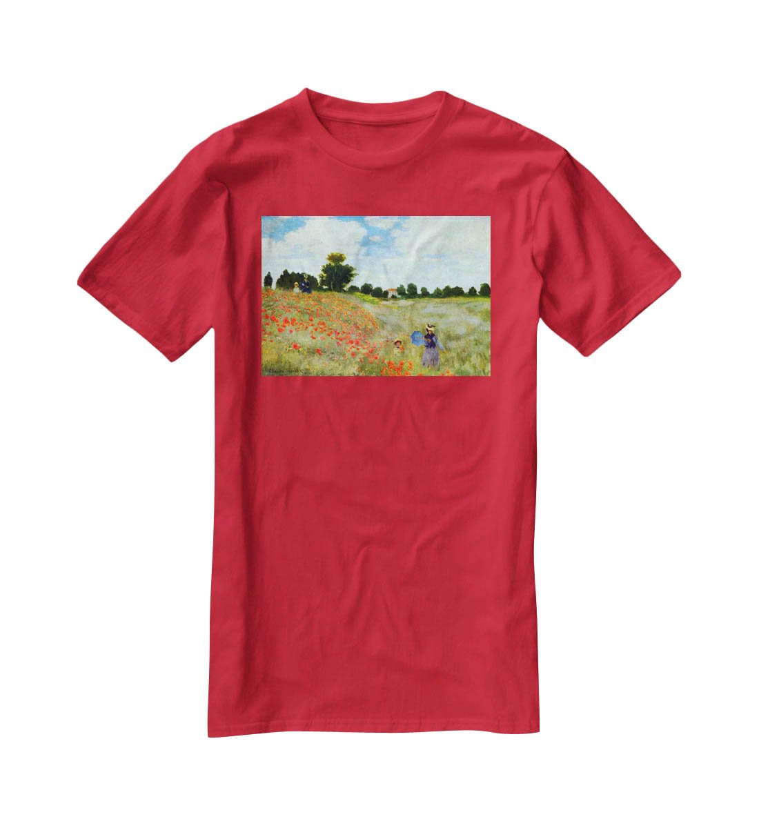 Poppies by Monet T-Shirt - Canvas Art Rocks - 4