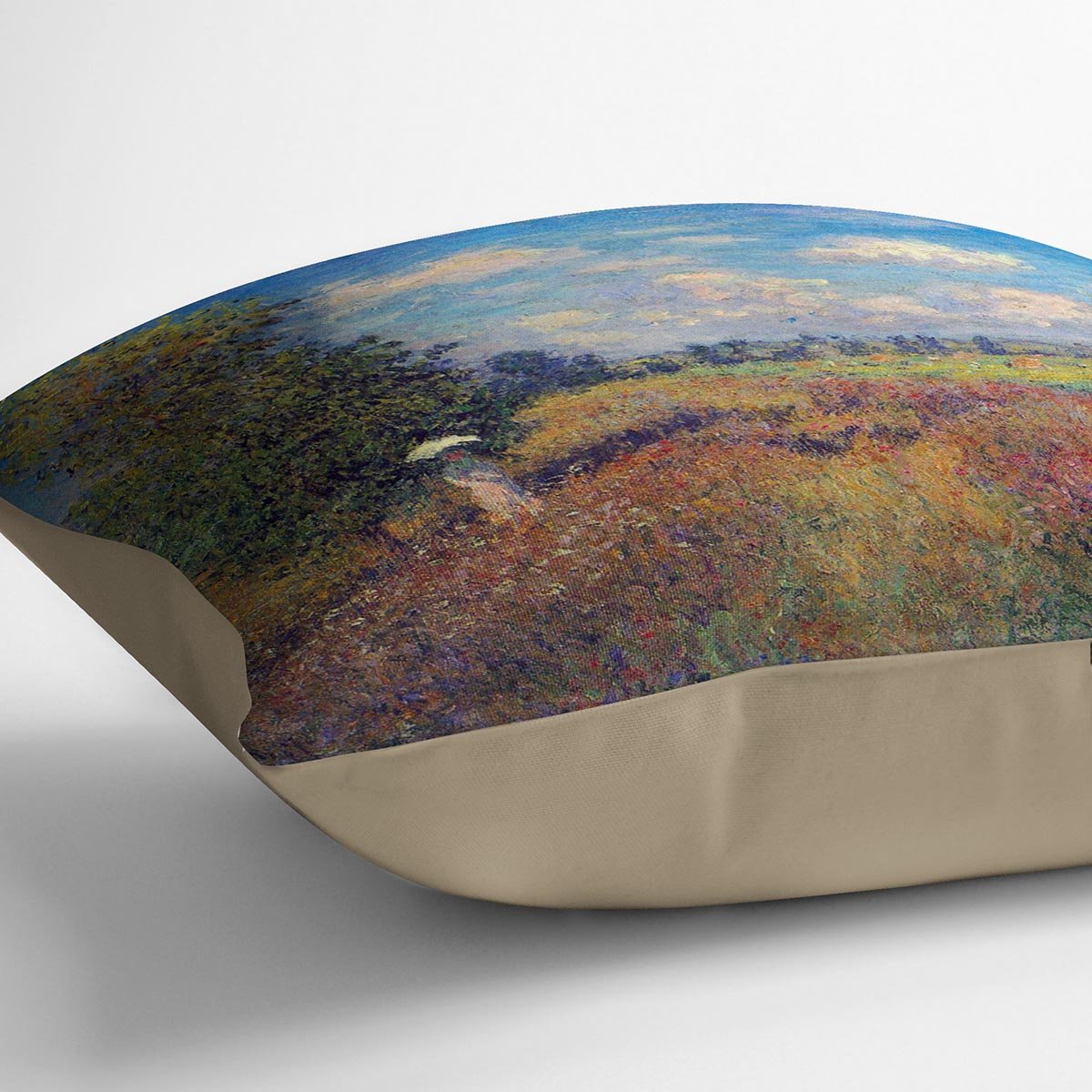 Poppy Field in Summer by Monet Throw Pillow