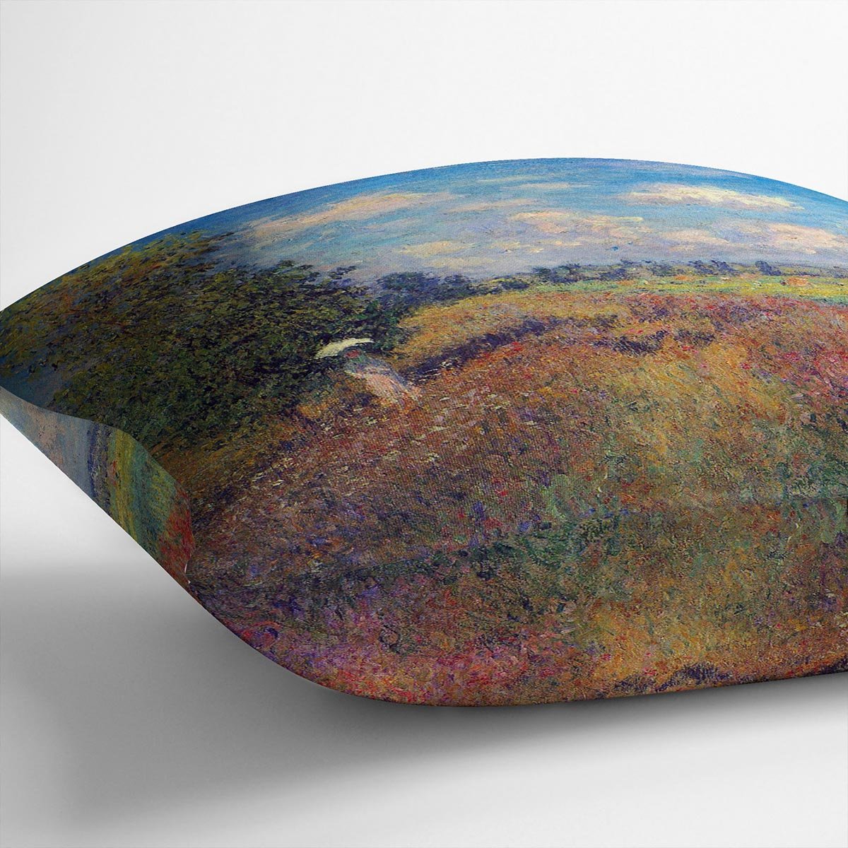 Poppy Field in Summer by Monet Throw Pillow