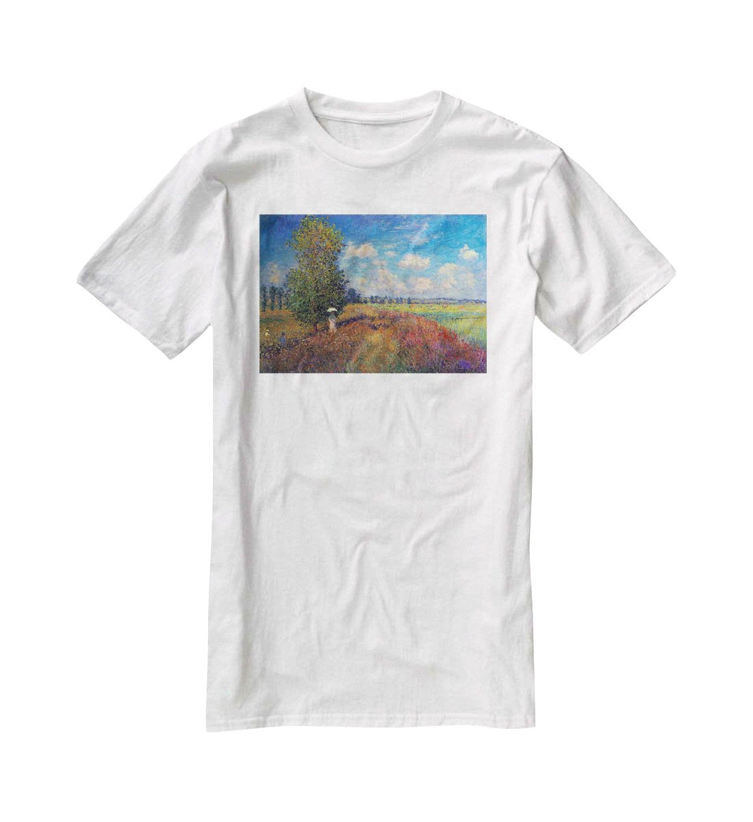 Poppy Field in Summer by Monet T-Shirt - Canvas Art Rocks - 5