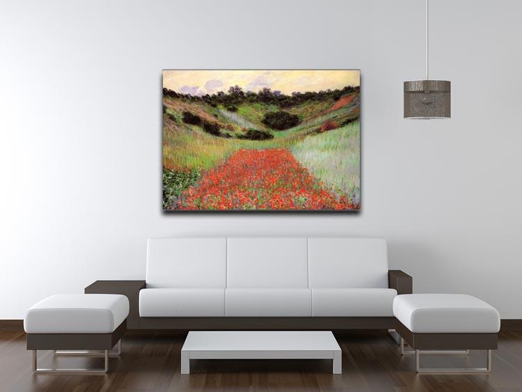 Poppy Field of Flowers in Giverny by Monet Canvas Print & Poster - Canvas Art Rocks - 4