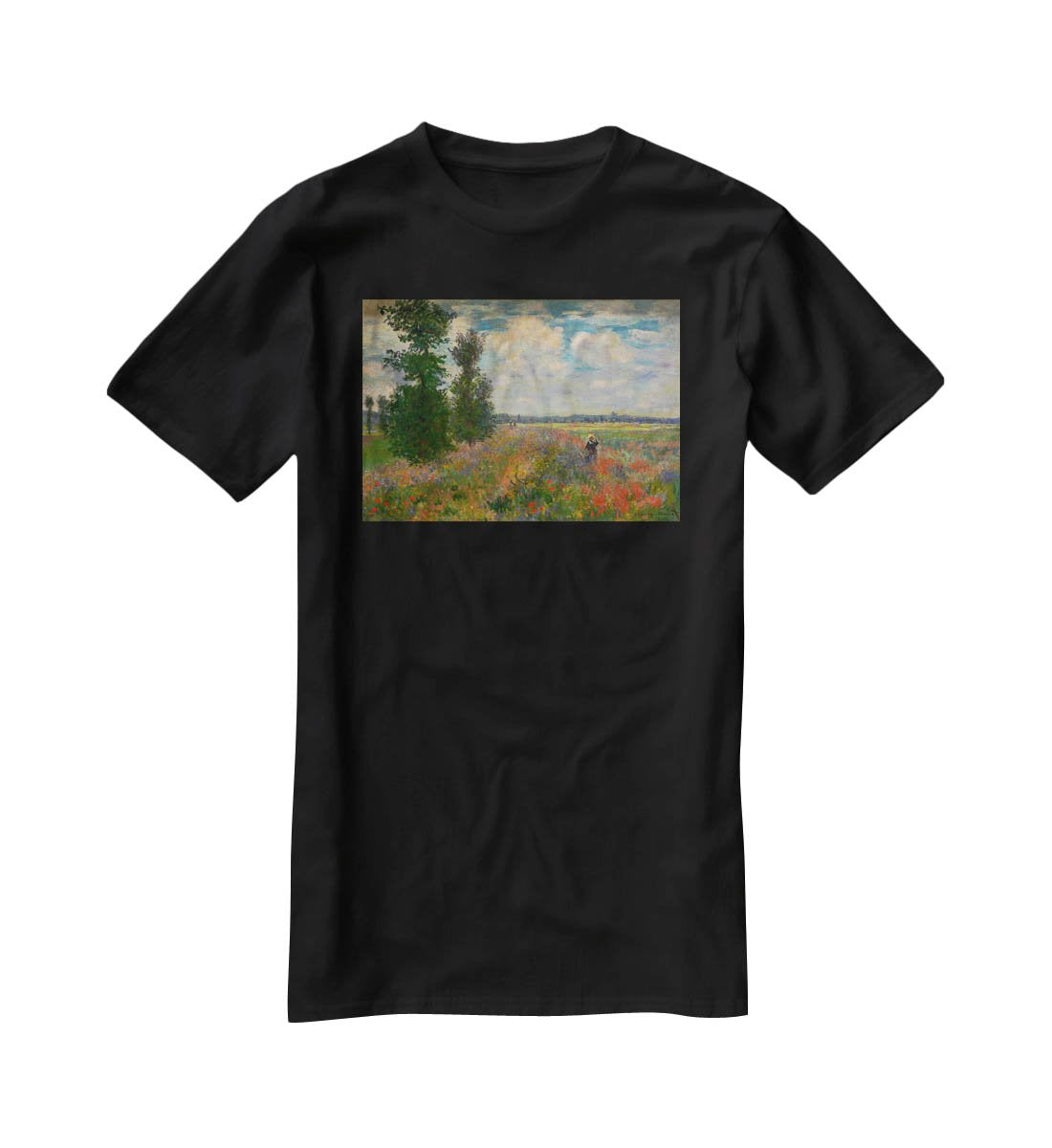 Poppy field Argenteuil by Monet T-Shirt - Canvas Art Rocks - 1