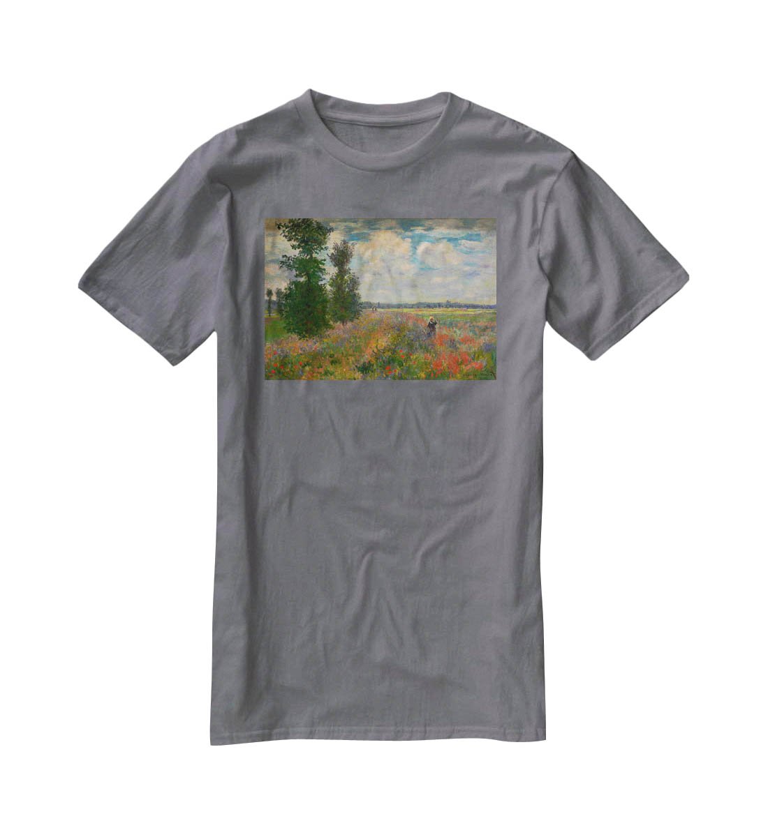 Poppy field Argenteuil by Monet T-Shirt - Canvas Art Rocks - 3