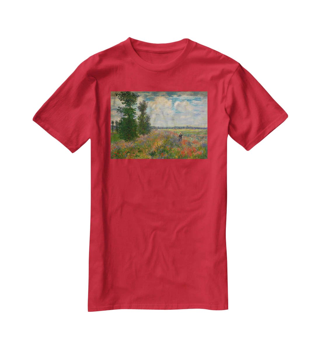 Poppy field Argenteuil by Monet T-Shirt - Canvas Art Rocks - 4