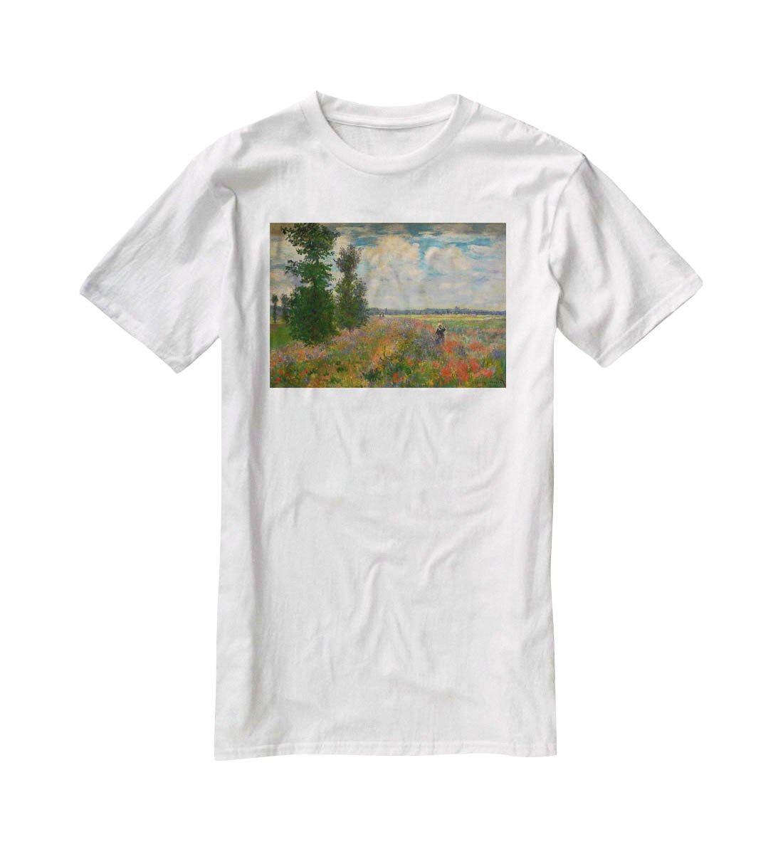 Poppy field Argenteuil by Monet T-Shirt - Canvas Art Rocks - 5