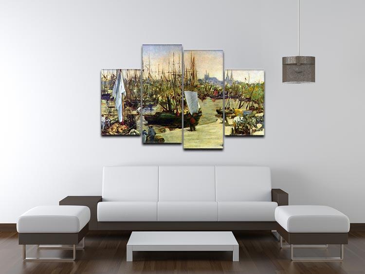 Port of Bordeaux by Manet 4 Split Panel Canvas - Canvas Art Rocks - 3