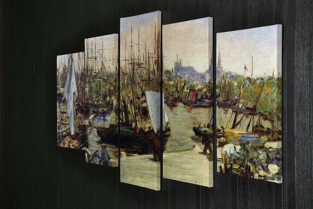 Port of Bordeaux by Manet 5 Split Panel Canvas - Canvas Art Rocks - 2