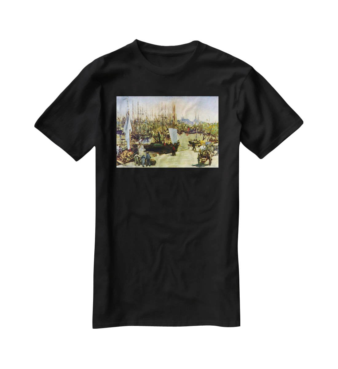 Port of Bordeaux by Manet T-Shirt - Canvas Art Rocks - 1