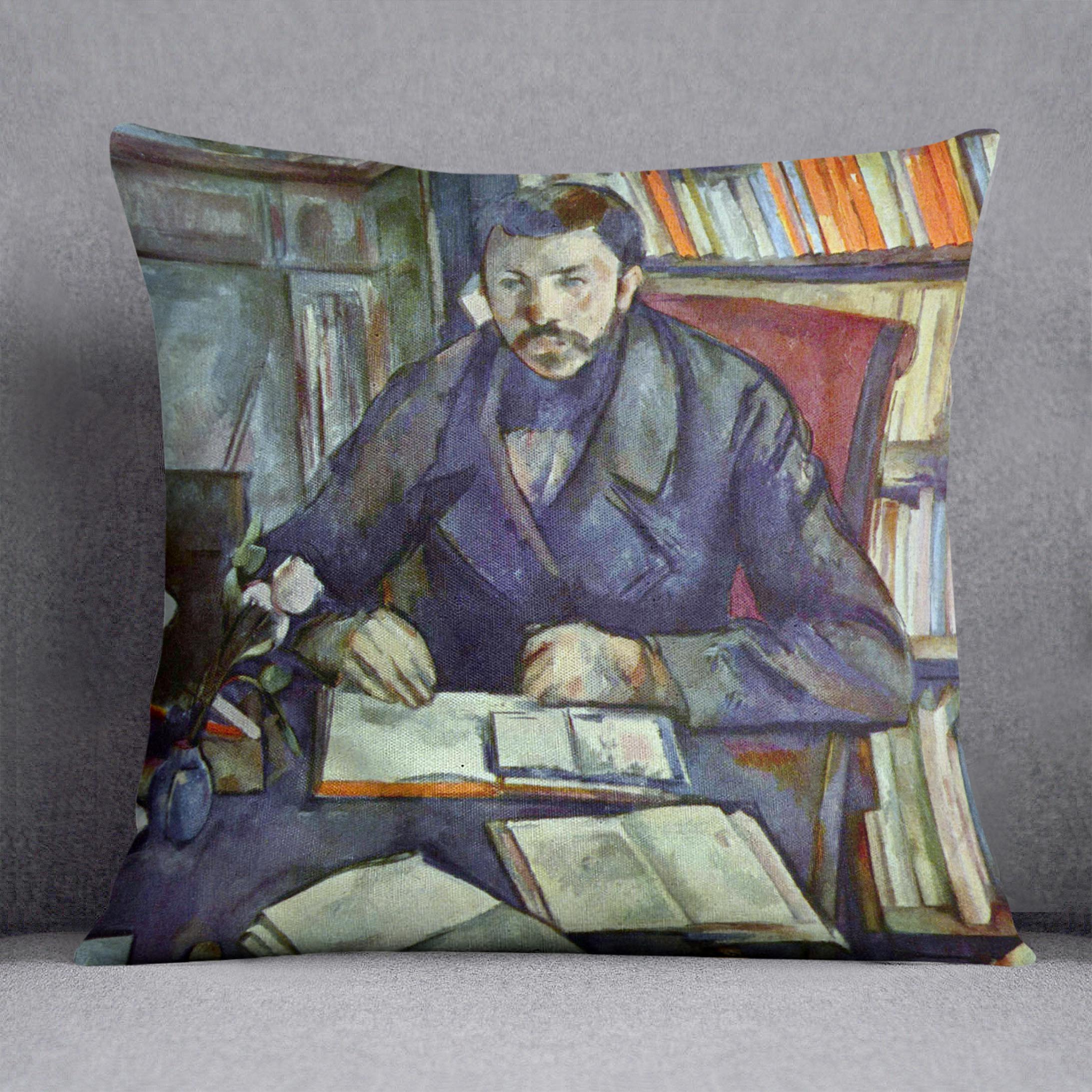 Portait of Gustave Geffroy by Cezanne Cushion - Canvas Art Rocks - 1