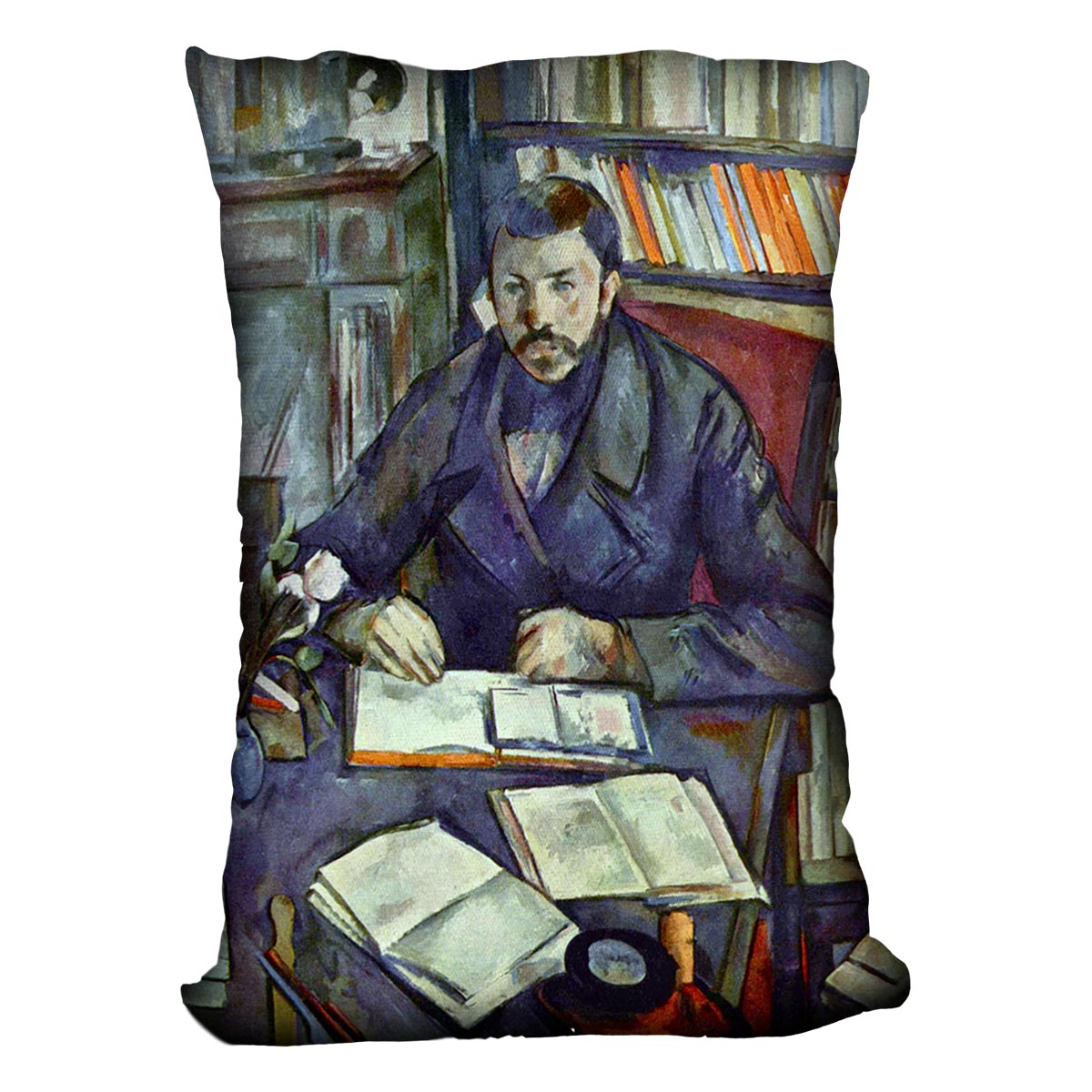 Portait of Gustave Geffroy by Cezanne Cushion - Canvas Art Rocks - 4